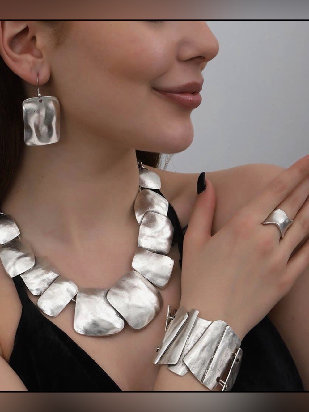 Silver Statement Fine Silver Plated Jewelry Set